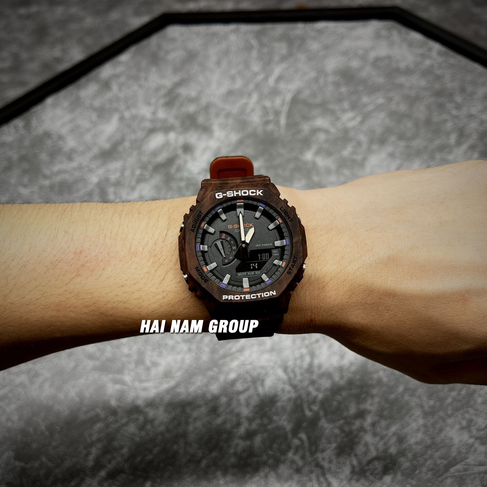 Đồng hồ nam nữ G-SHOCK GA-2100FR-5A Nâu vân gỗ 4