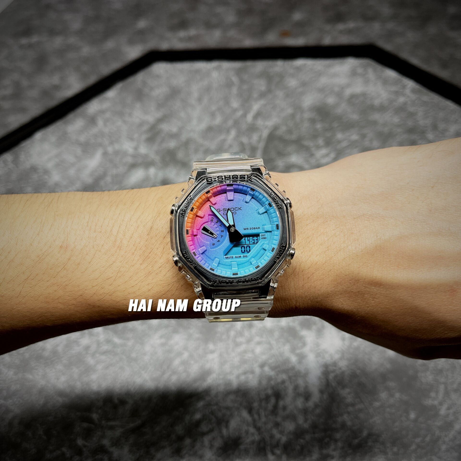 Đồng hồ nam nữ G-SHOCK GA-2100SRS-7A Trong suốt titan 4