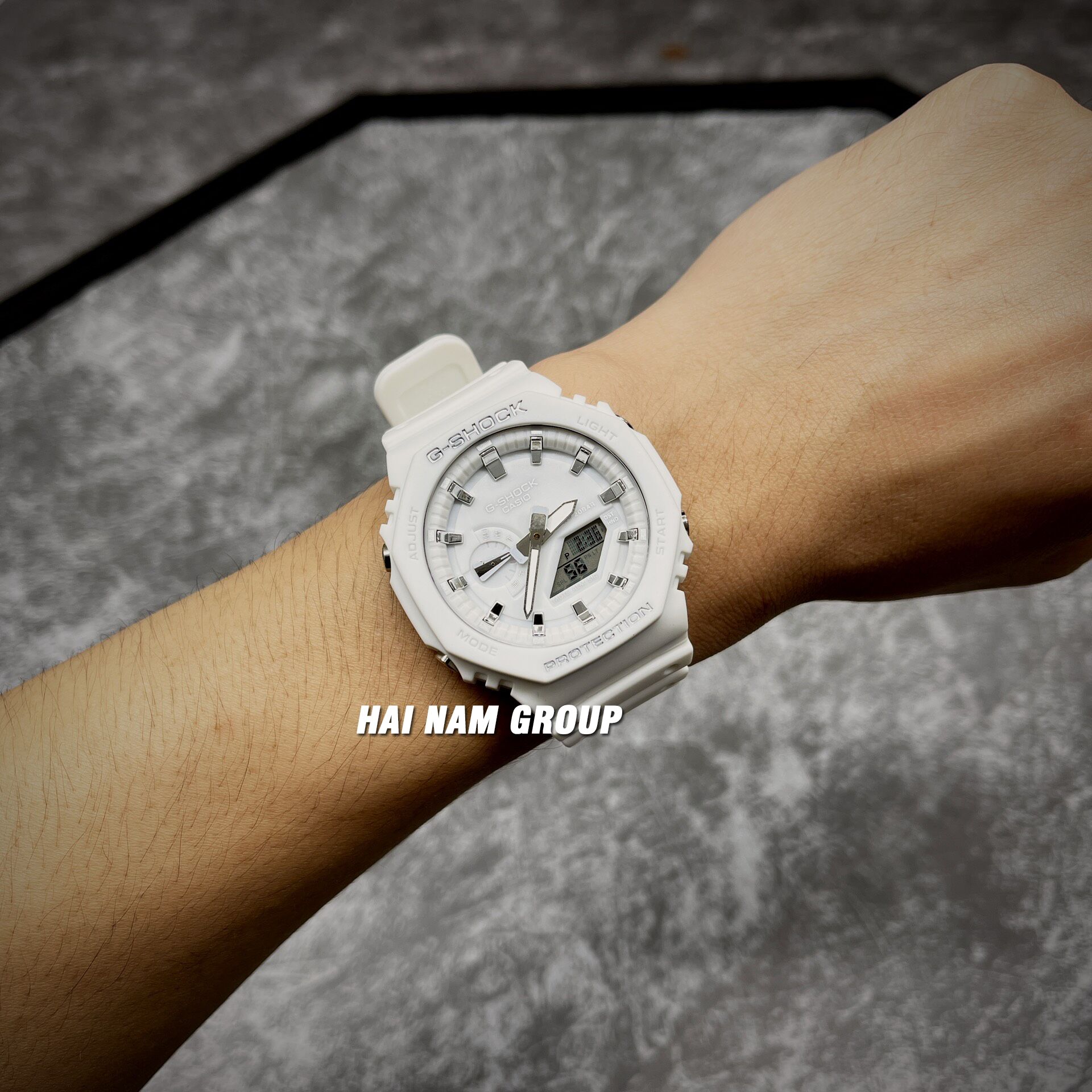 Đồng hồ nam nữ G-SHOCK GMA-S2100-7A Màu full trắng 5