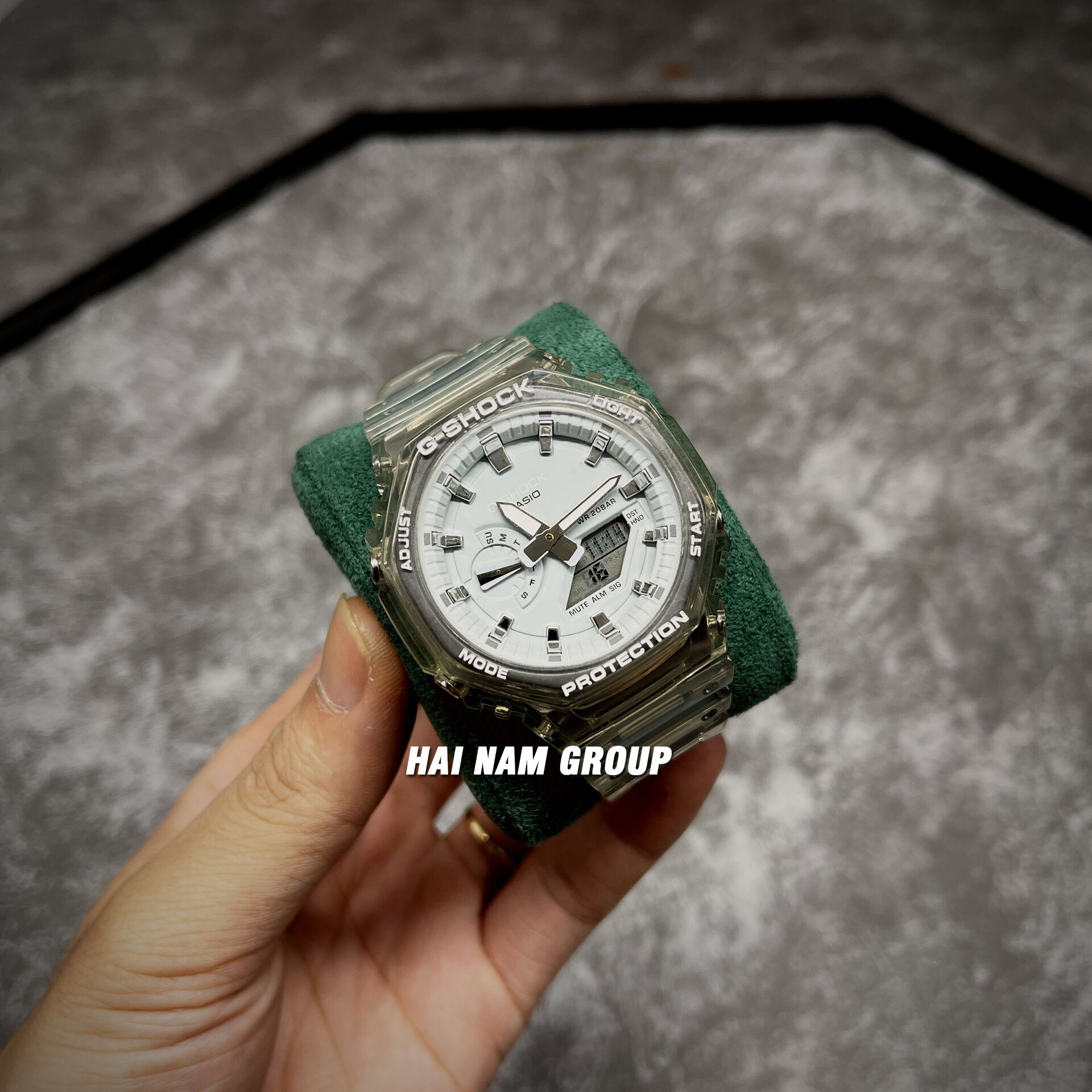 Đồng hồ nam nữ G-SHOCK GMA-S2100SK-7A Trong suốt mặt bạc 3