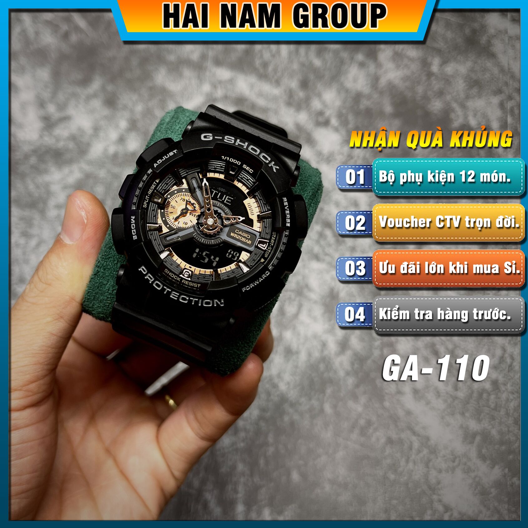 Đồng hồ nam nữ G-SHOCK GA-110RG-1A REP 1:1 Màu Đen Đồng tại Hải Nam Group 1