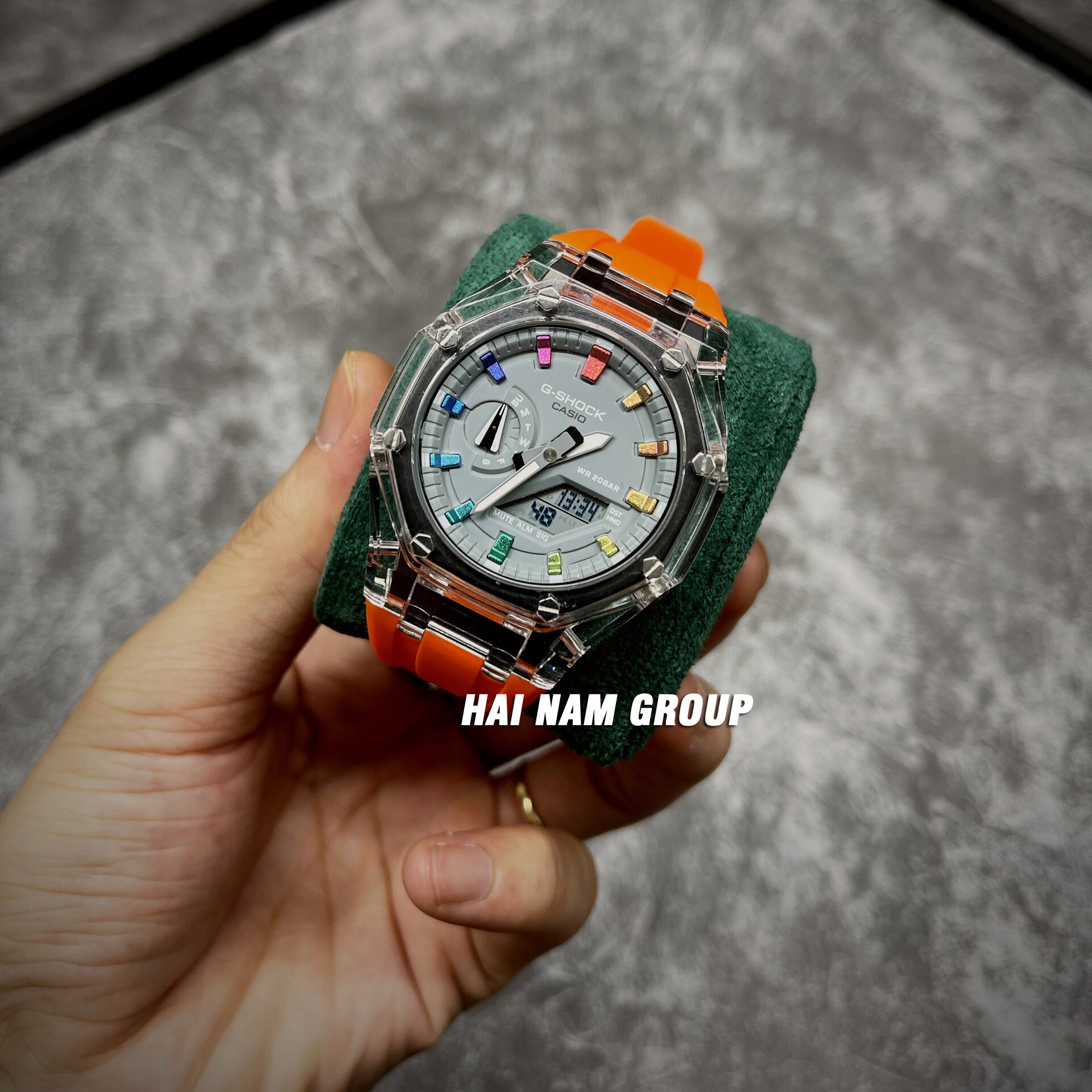 Đồng hồ nam nữ G-SHOCK GA 2100 Custom Rainbow Gen 3 Cam Mặt Xám Rainbow 2