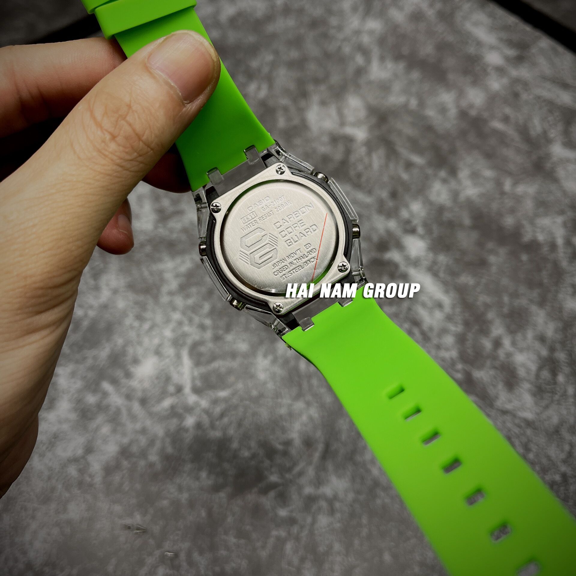 Đồng hồ nam nữ G-SHOCK GA 2100 Custom Ap Gen 3 Xanh Lá Mặt Đen Rainbow 5