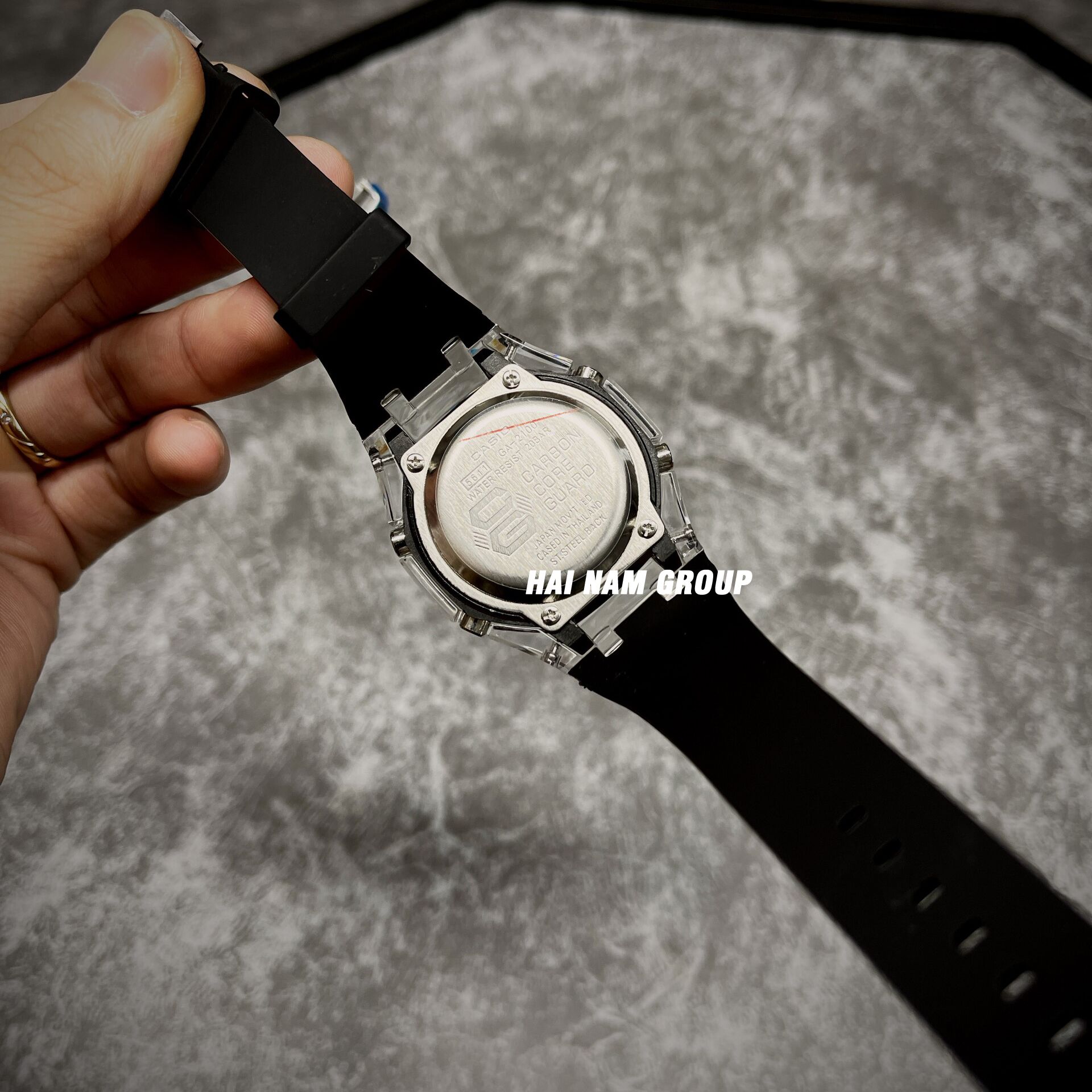 Đồng hồ nam nữ G-SHOCK GA 2100 Custom Ap Gen 4 Đen Mặt Đen Kim Xanh Dương Trong Suốt 5