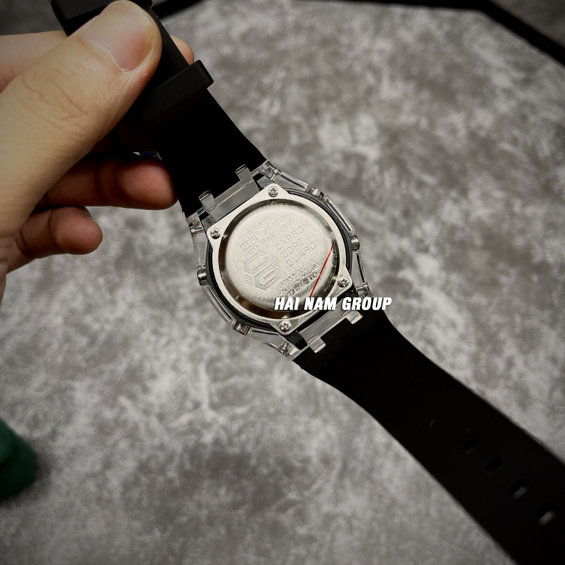 Đồng hồ nam nữ G-SHOCK GA 2100 Custom Ap Gen 4 Đen Mặt Đen Kim Xanh Lá Trong Suốt 5
