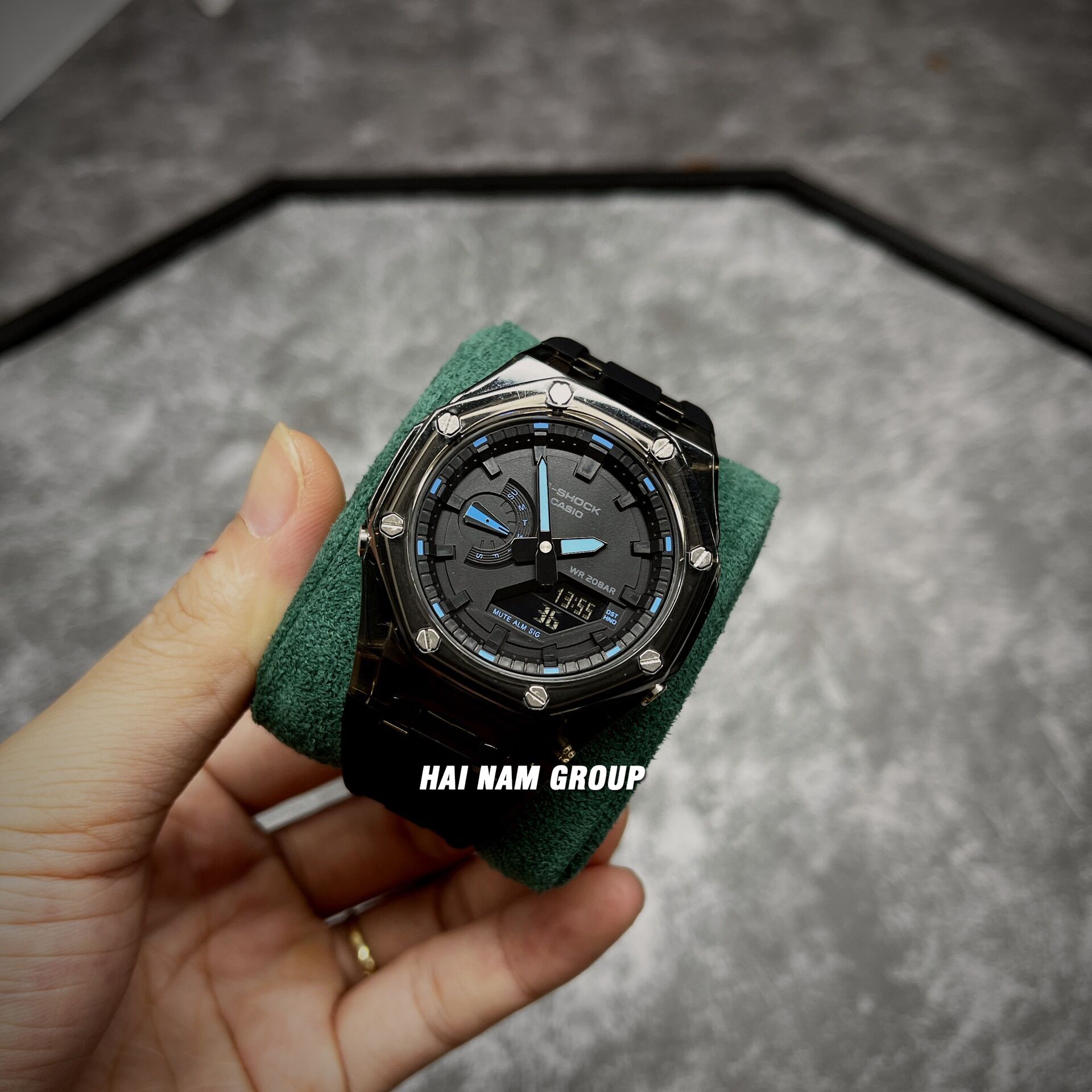 Đồng hồ nam nữ G-SHOCK GA 2100 Custom Ap Gen 4 Đen Mặt Đen Kim Xanh Dương Trong Suốt 2