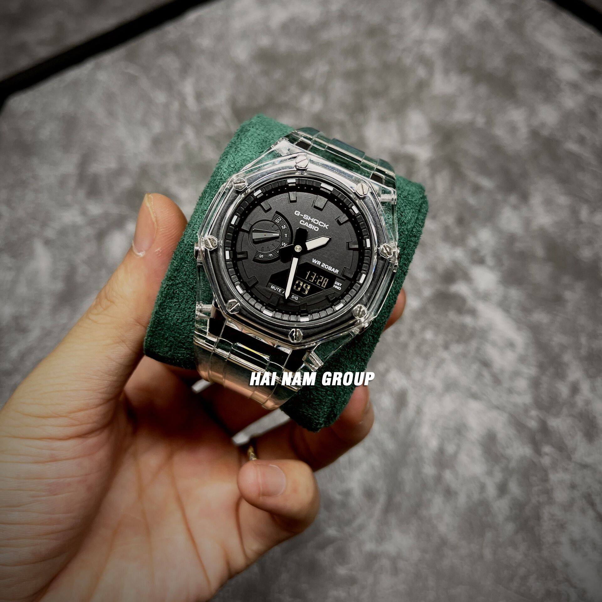 Đồng hồ nam nữ G-SHOCK GA 2100 Custom Ap Gen 4 Trong Suốt Mặt Đen 2