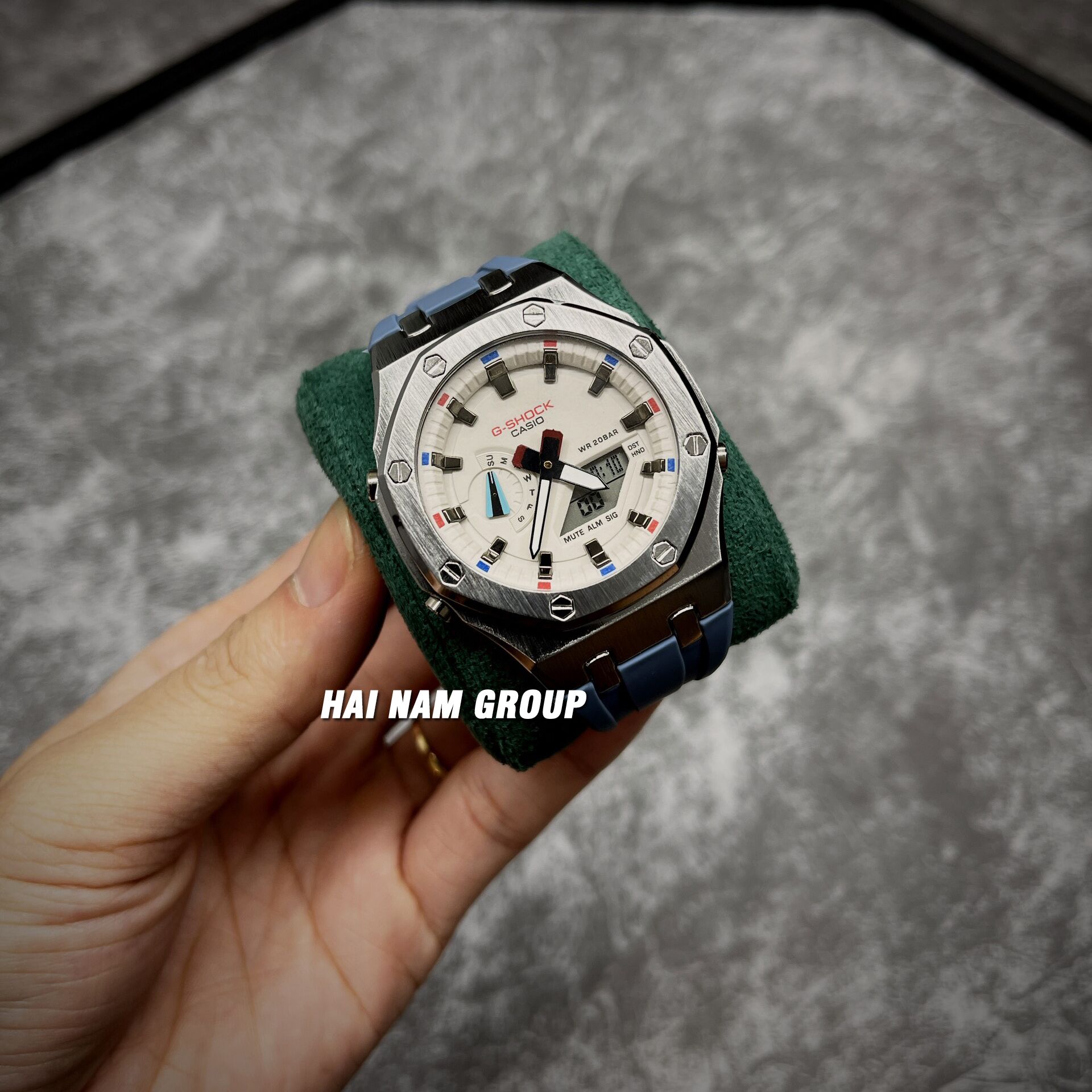 Đồng hồ nam G-SHOCK GA 2100 Custom Ap Gen 6 Xám Bạc Mặt Sữa Rainbow 3