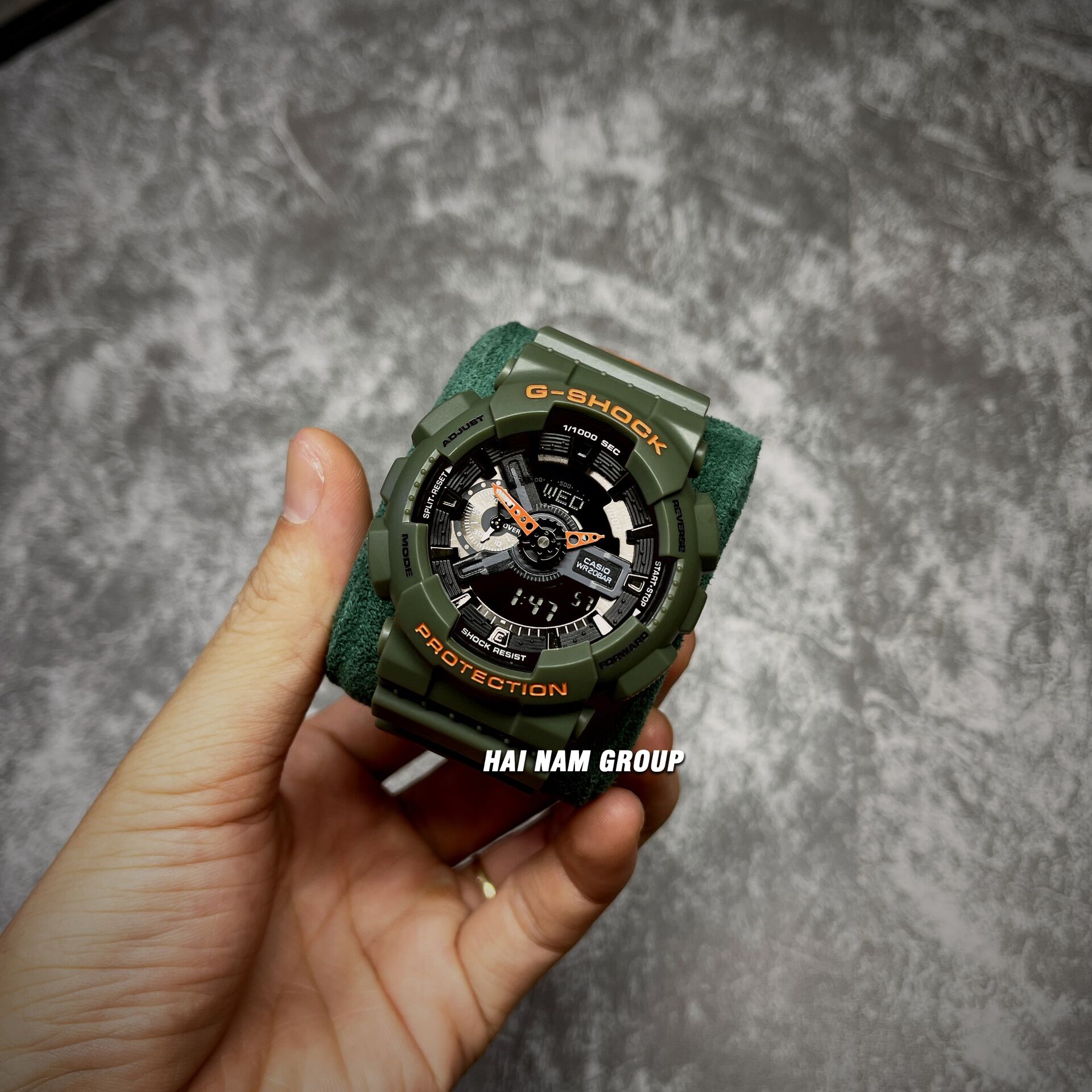 Đồng hồ nam nữ G-SHOCK GA-110LN-3A REP 1:1 Xanh Rêu Cam Dây Hai Màu tại Hải Nam Group 2