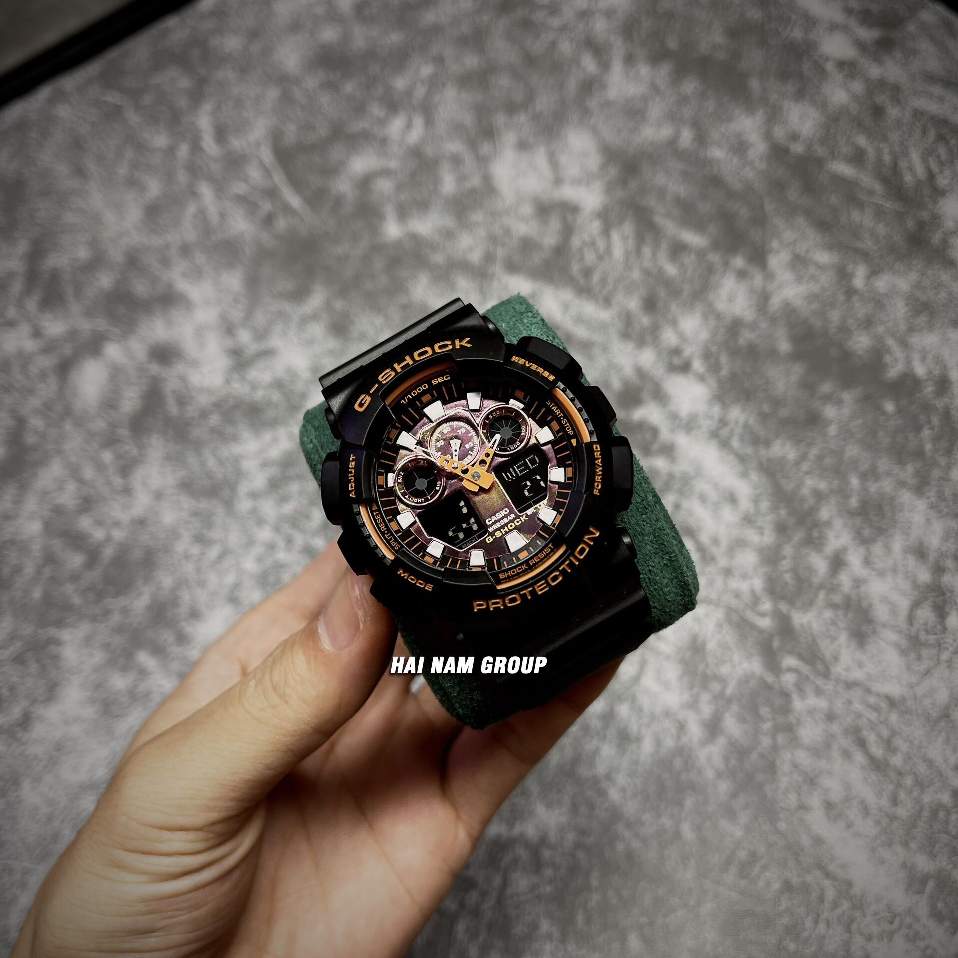 Đồng hồ nam nữ G-SHOCK GA-100TAL-1A REP 1:1 Đen Mặt Camo Cam tại Hải Nam Group 3